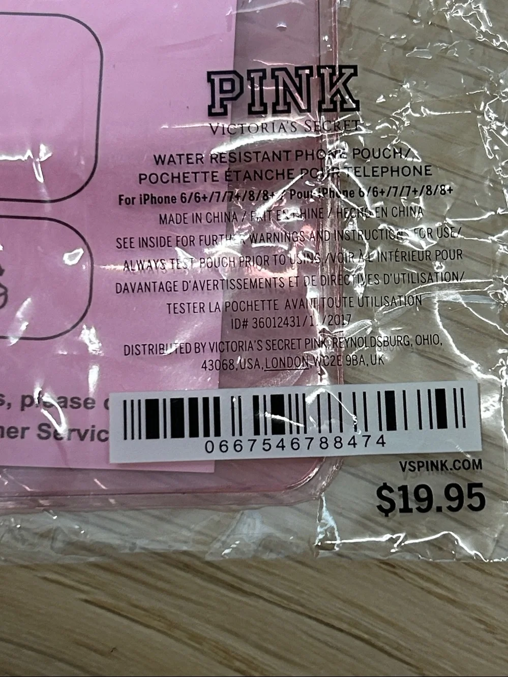 PINK Water Resistant Phone Pouch NWT